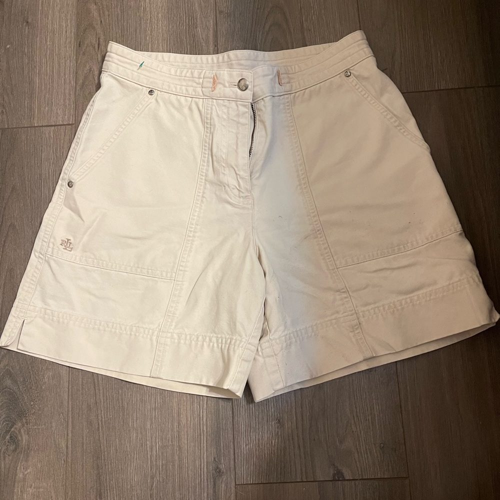 Ralph Lauren Cream Utility Bermuda Shorts
